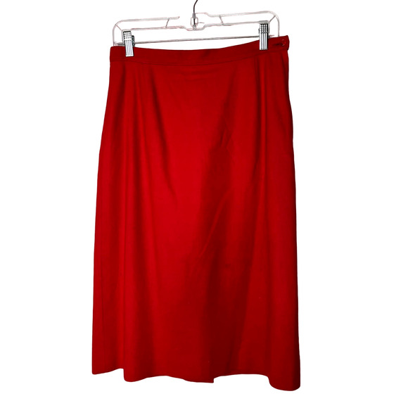 Pendleton 10 Matching 2-Piece 100% Wool Suit Set Blazer A-Line Skirt Jacket Red - Picture 11 of 14